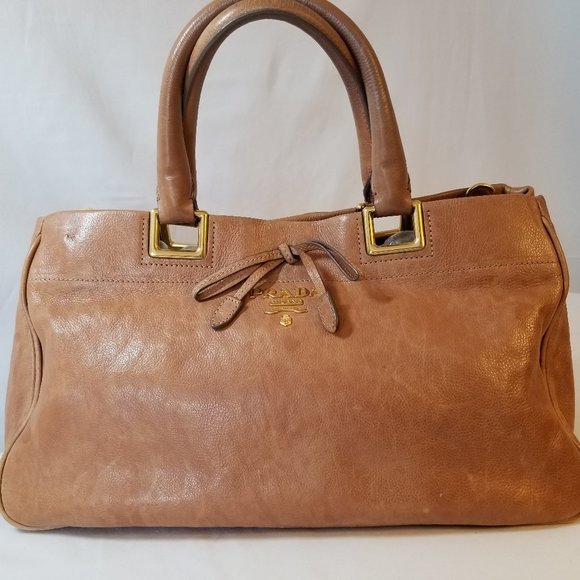 Prada Handbags - PRADA MILANO HandBag Leather Brown Italy